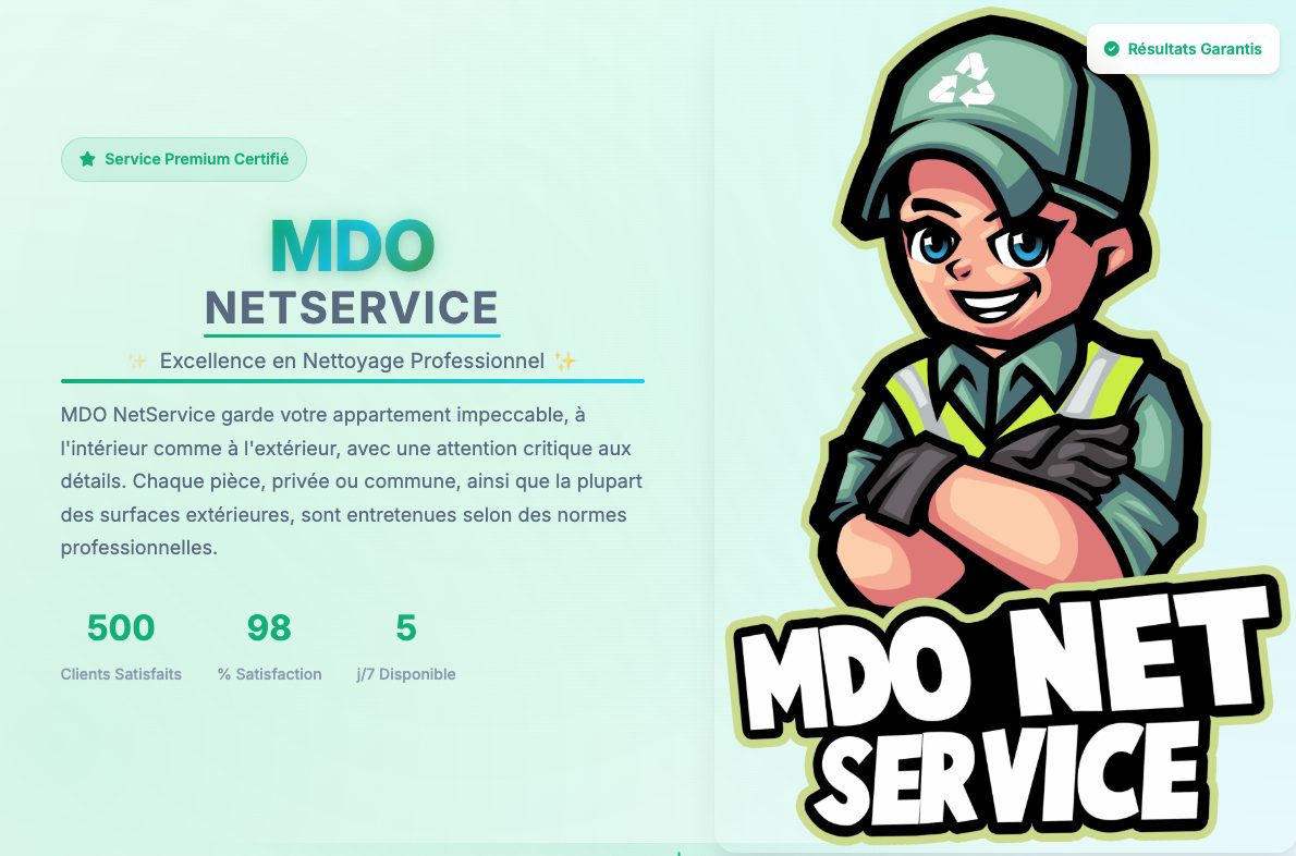 Projet MDO NetService - Service de nettoyage professionnel